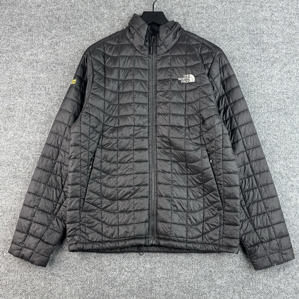 North Face ThermoBall Trekker Jacket Mens M Black Packable Insulated NOVO Logo